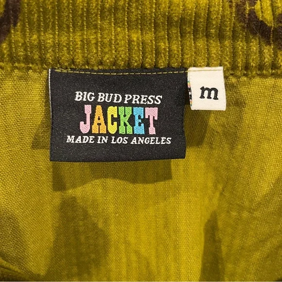 Big Bud Press Mushroom Paint Stamp Sailor Corduroy Cropped Jacket Size Medium - Picture 12 of 14